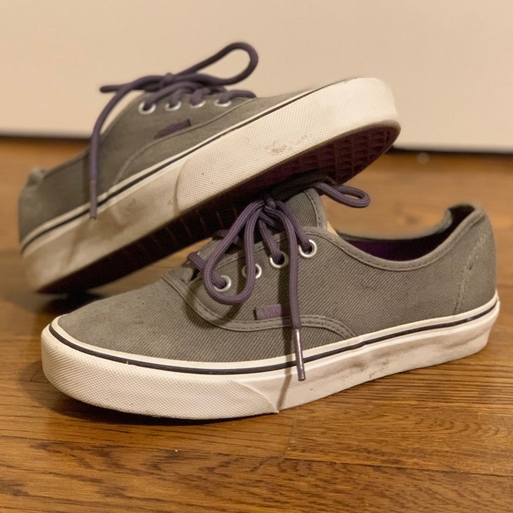 Grey and Purple Classic Vans